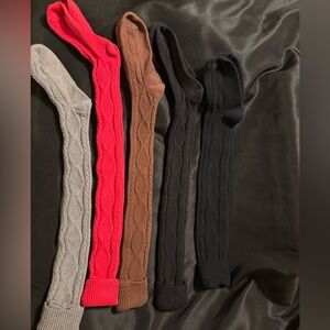 Over the knee cable knit stocking sock set of 5